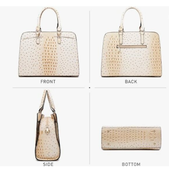 2pcs with 3 Compartments Women Handbag Wallet Tote Shoulder Purse set - Picture 2 of 3